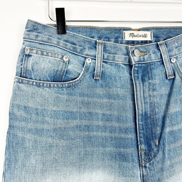 NWT Madewell Jeans The Dad Limited Edition Distressed Bleach Splattered. Size 29 - Picture 3 of 16